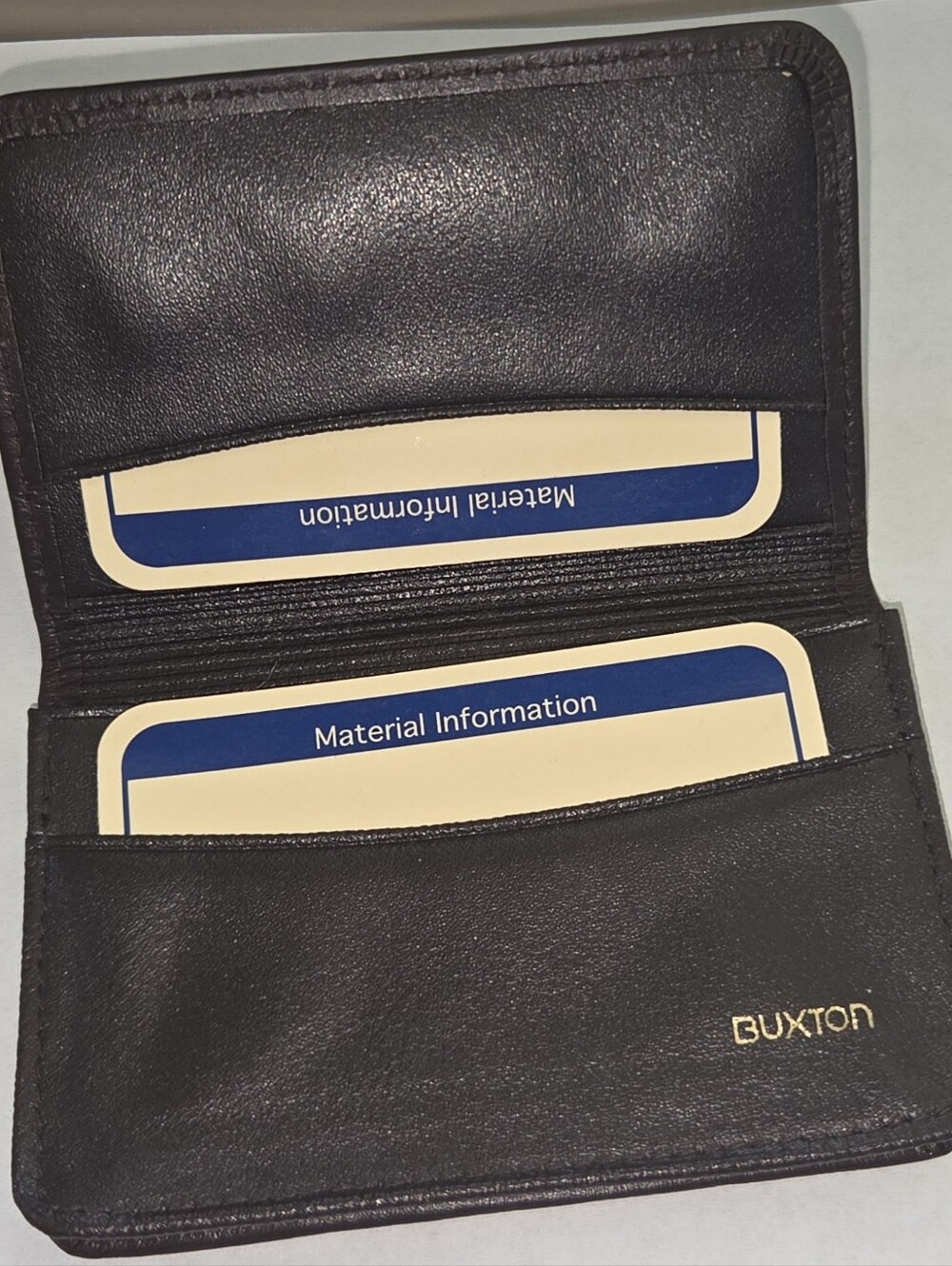 BUXTON  CARD CASE, 3 Pkts + 1 Wide BROWN LEATHER Put all your credit cards …1